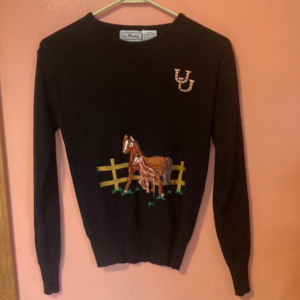 Vintage Embroidered horse sweater